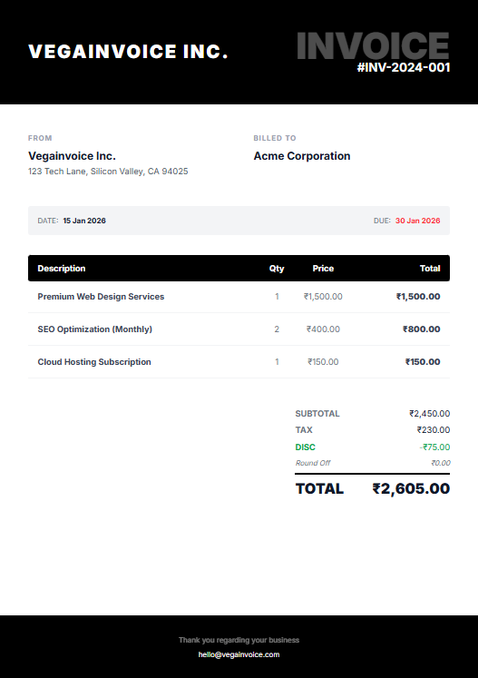 Bold Invoice Template