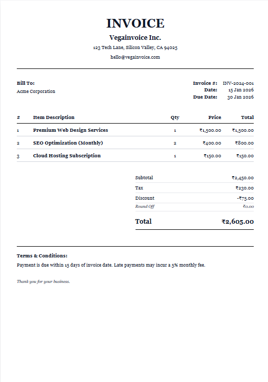 Classic Invoice Template