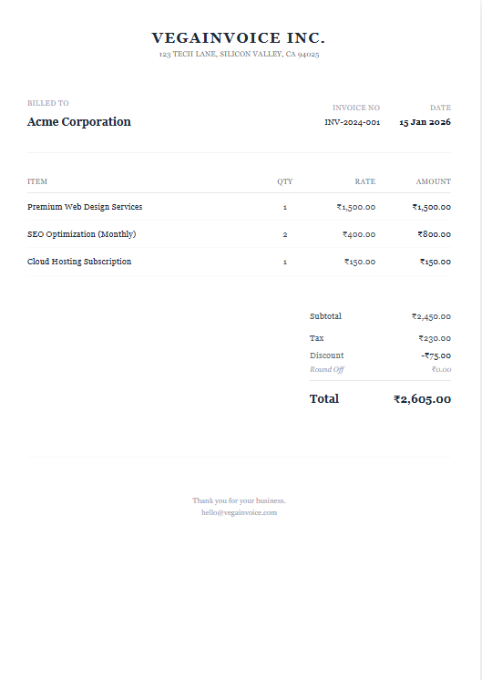 Minimal Invoice Template