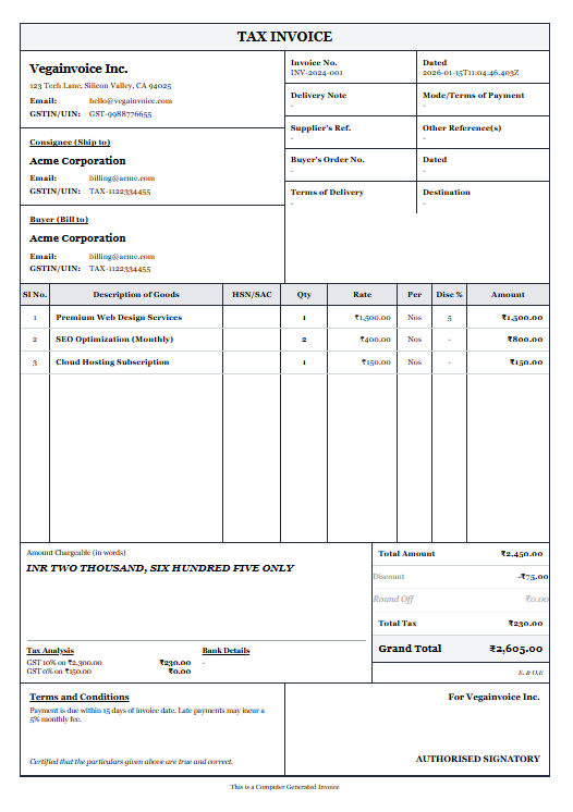 Professional Invoice Template